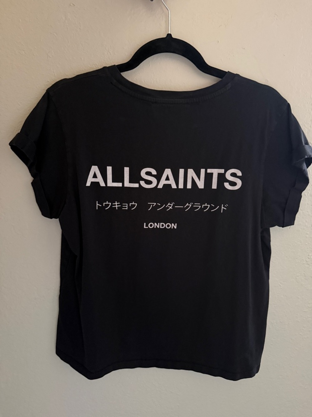 All Saints Black Short Sleeve Crewneck Tee